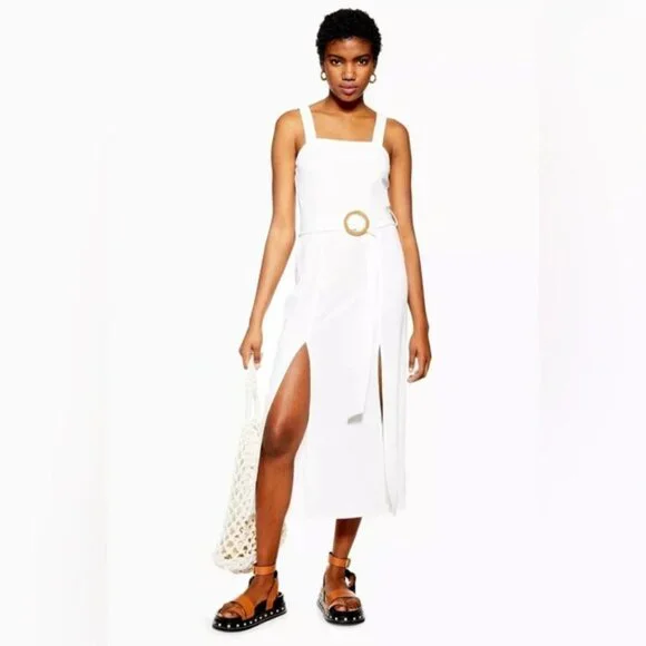 Topshop Ribbed Raffia Midi Dress - Picture 7 of 7